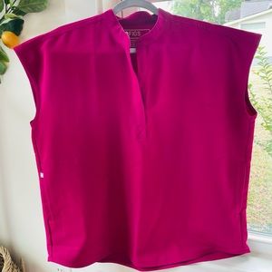 Figs Dark Magenta Rafaela Scrub Top